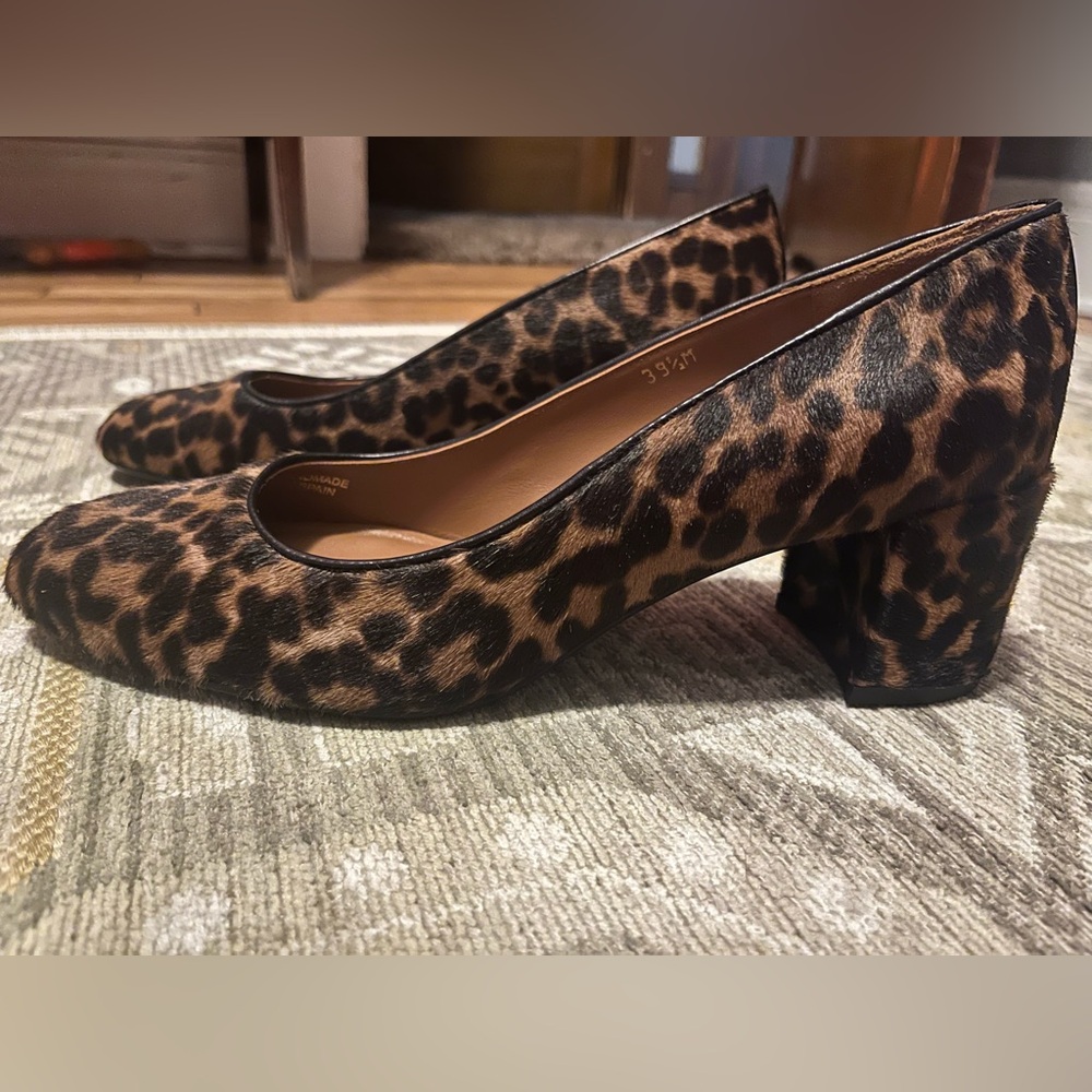 Margaux The Heel Chocolate Leopard Print Block Heel Pumps 39.5/ 9